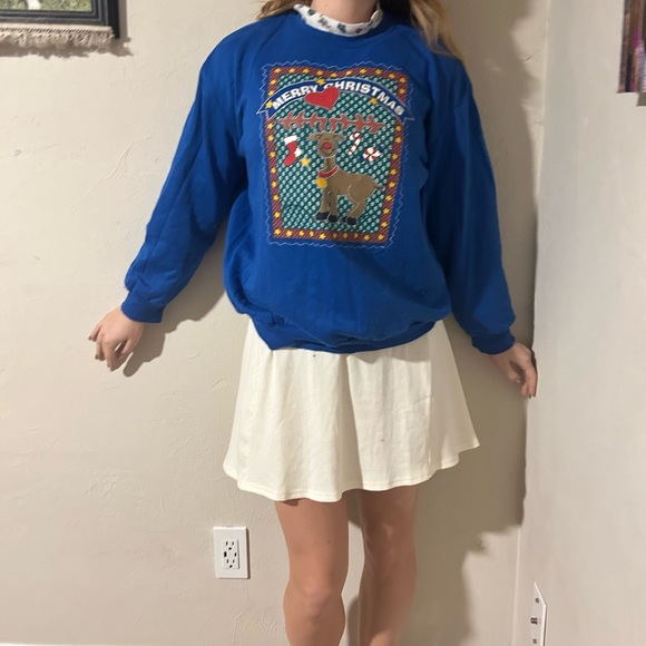 Ugly Christmas Sweater Tops - Vintage Christmas crew neck